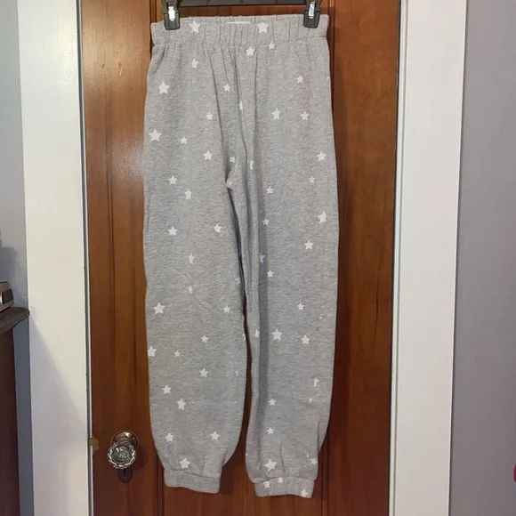 Grey sweats with white Size